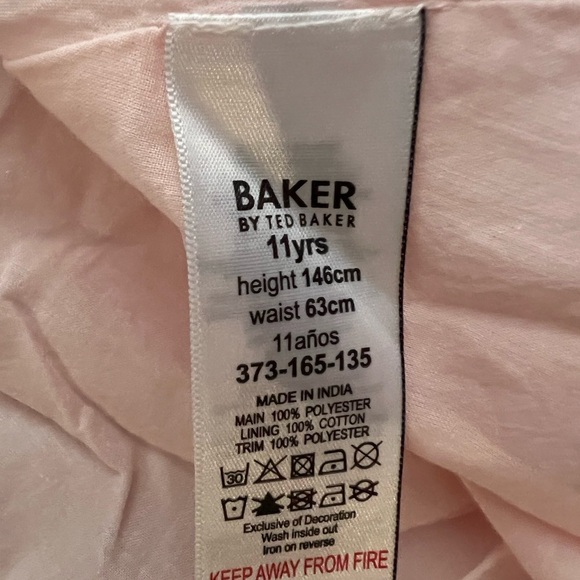 Baker by Ted Baker Pink Mesh Waterfall Sun Dress Girls Size 11 - Picture 7 of 10